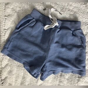 Aerie Waffle Knit Lounge Shorts Women’s XS Blue Drawstring Casual Shorts